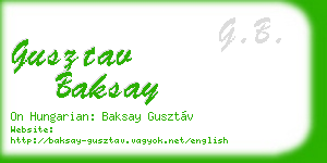 gusztav baksay business card